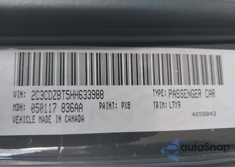 2017 Dodge Challenger R/T из США, поврежденный, VIN 2C3CDZBT5HH633988